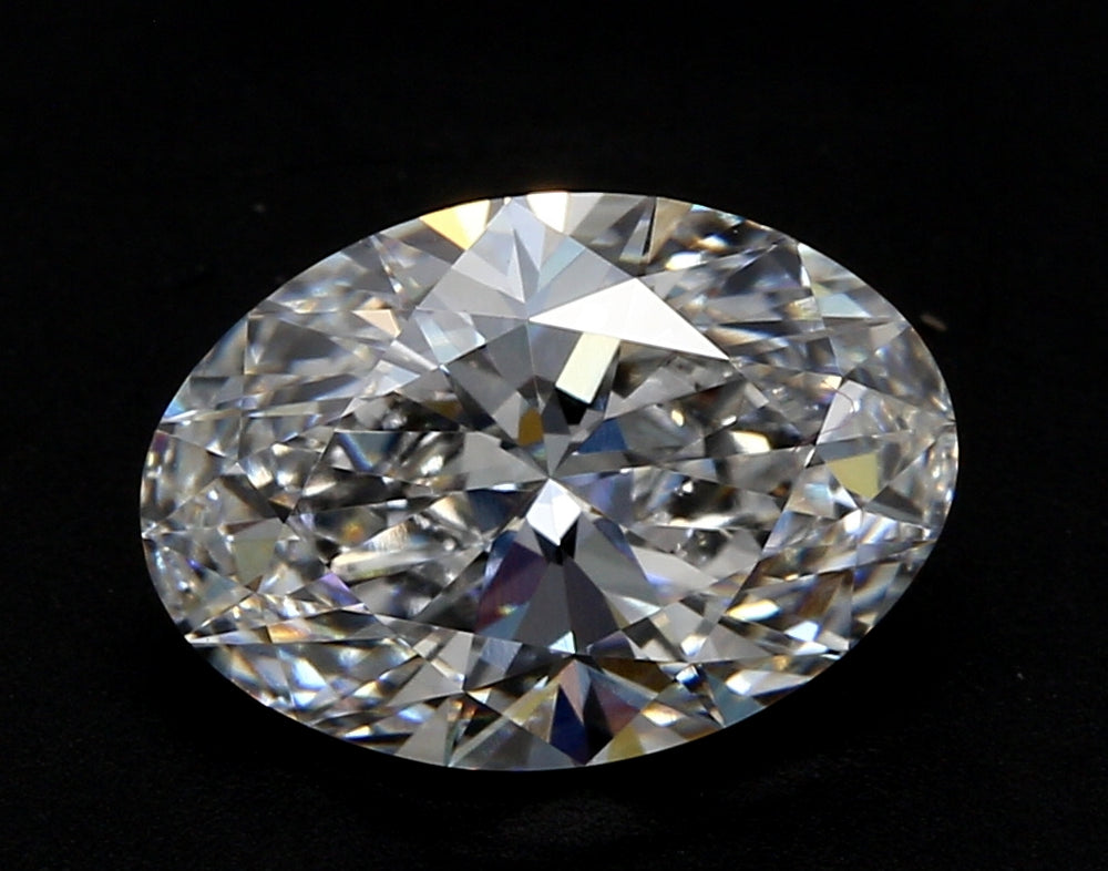 2.9 Carat Oval Lab Diamond with  Cut Diamond in 14KT  view 1
