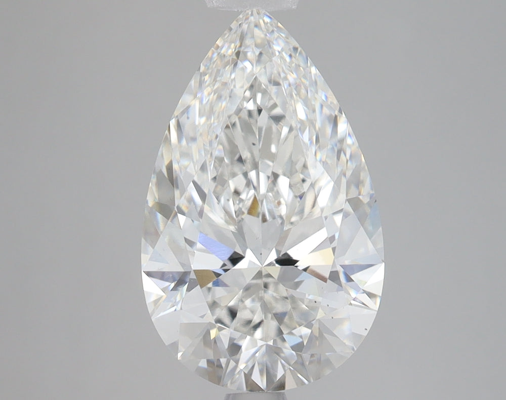 4.26 Carat Pear Lab Diamond with  Cut Diamond in 14KT  view 1
