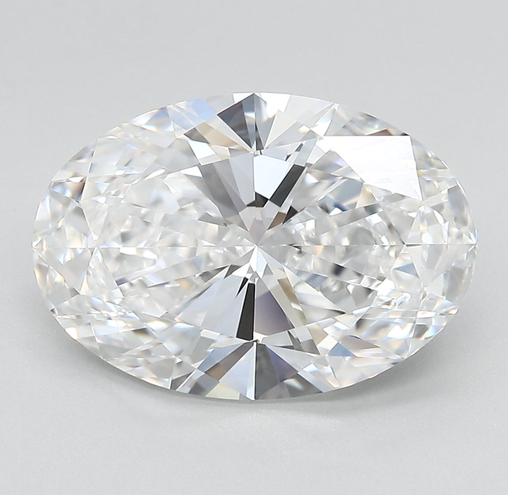 5.32 Carat Oval Lab Diamond with  Cut Diamond in 14KT  view 1
