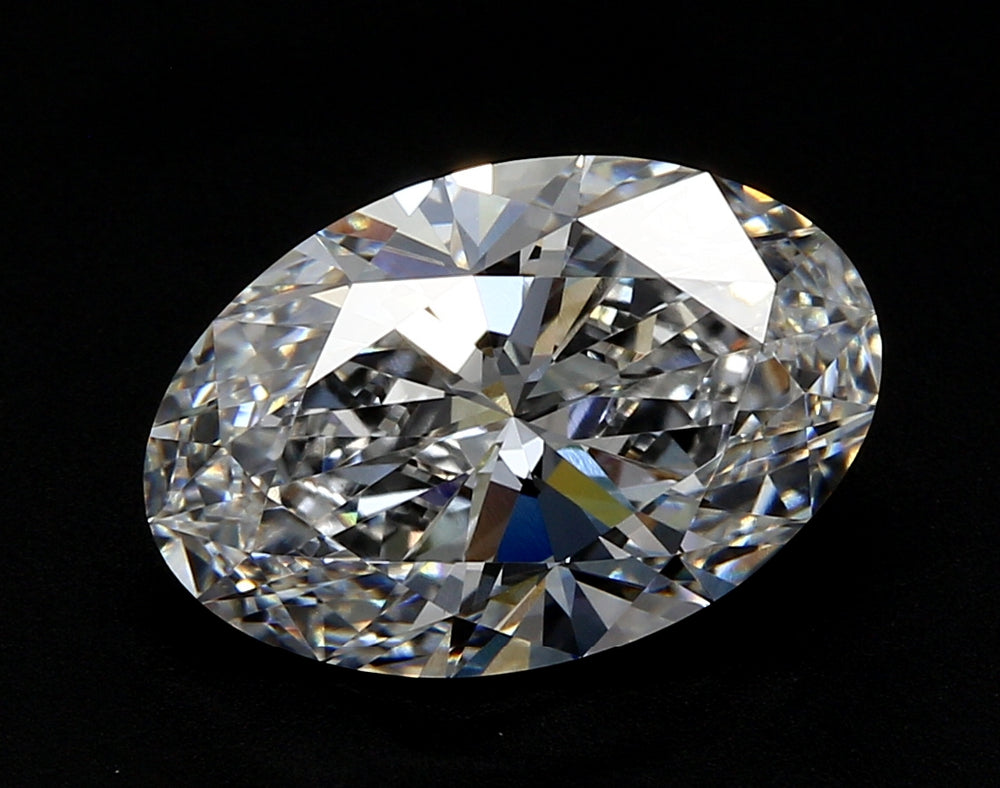 4.01 Carat Oval Lab Diamond with  Cut Diamond in 14KT  view 1

