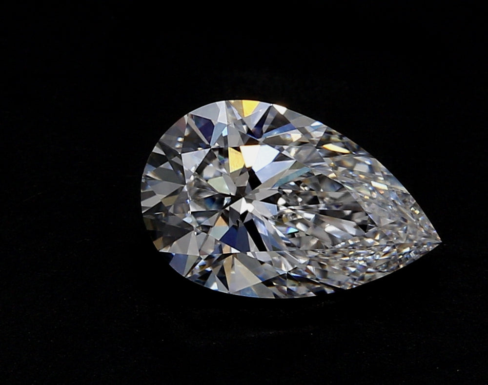 2.07 Carat Pear Lab Diamond with  Cut Diamond in 14KT  view 1
