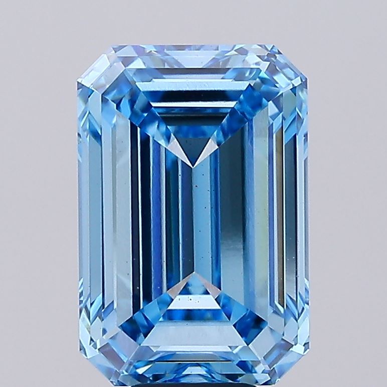 9.67 Carat Emerald Lab Diamond with  Cut Diamond in 14KT  view 1
