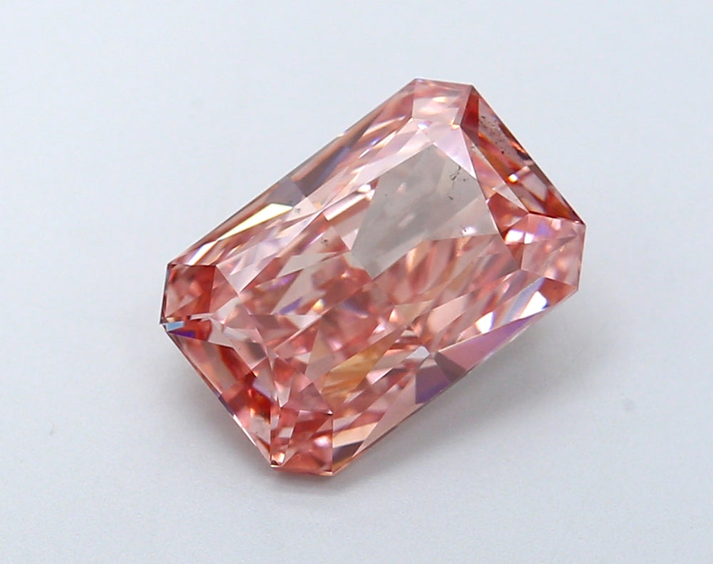 3.03 Carat Radiant Lab Diamond with  Cut Diamond in 14KT  view 1
