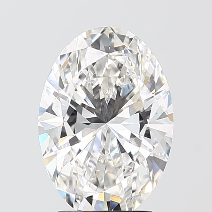 3.02 Carat Oval Lab Diamond with  Cut Diamond in 14KT  view 1
