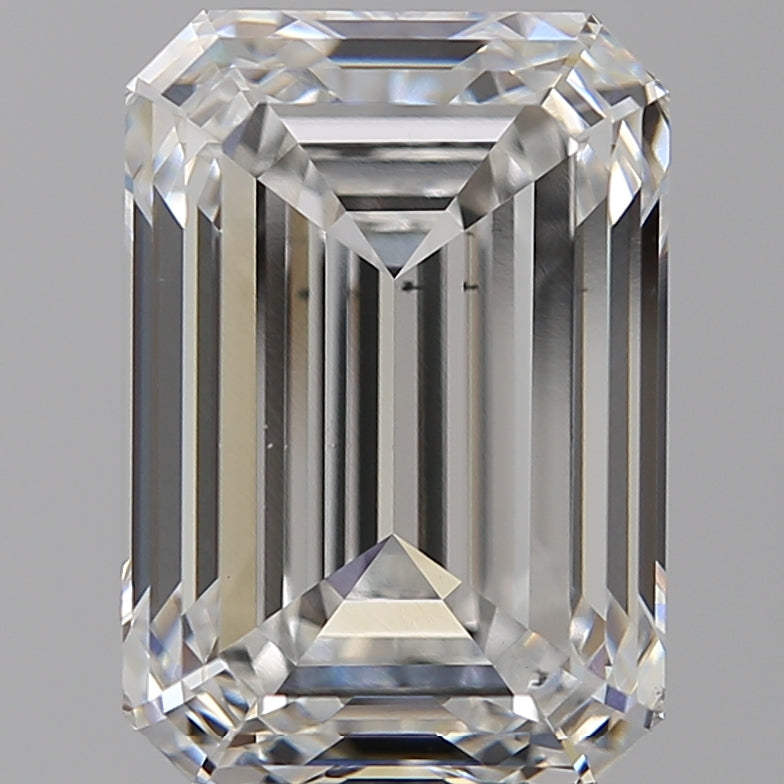 9.07 Carat Emerald Lab Diamond with  Cut Diamond in 14KT  view 1

