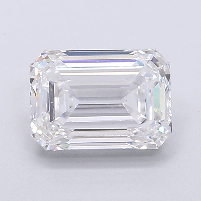 2.06 Carat Emerald Lab Diamond with  Cut Diamond in 14KT  view 1

