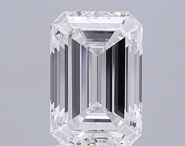 3.51 Carat Emerald Lab Diamond with  Cut Diamond in 14KT  view 1
