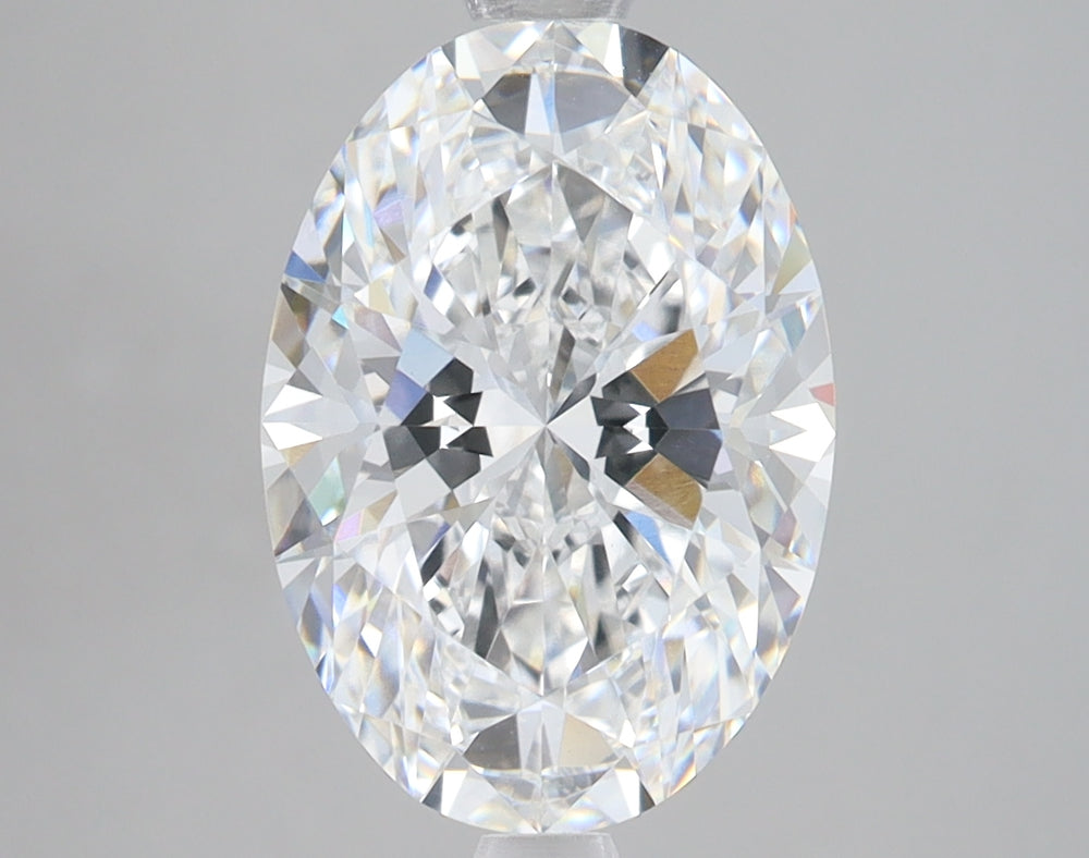 3.26 Carat Oval Lab Diamond with  Cut Diamond in 14KT  view 1

