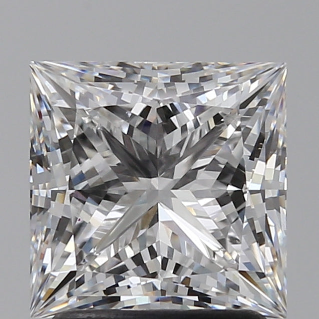 2.01 Carat Princess Lab Diamond with  Cut Diamond in 14KT  view 1
