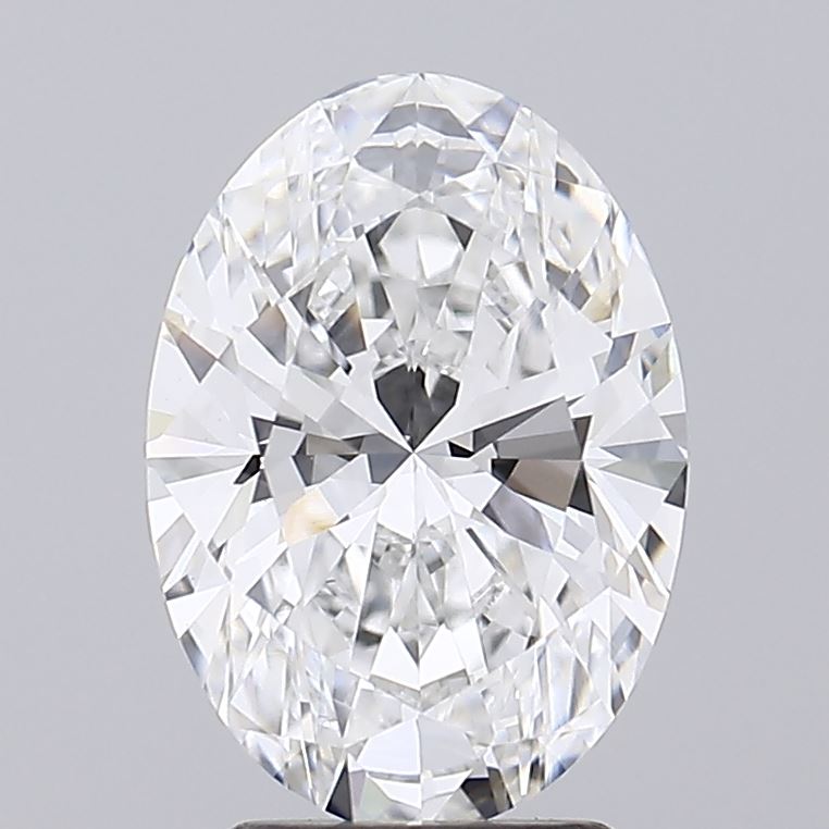 3.02 Carat Oval Lab Diamond with  Cut Diamond in 14KT  view 1
