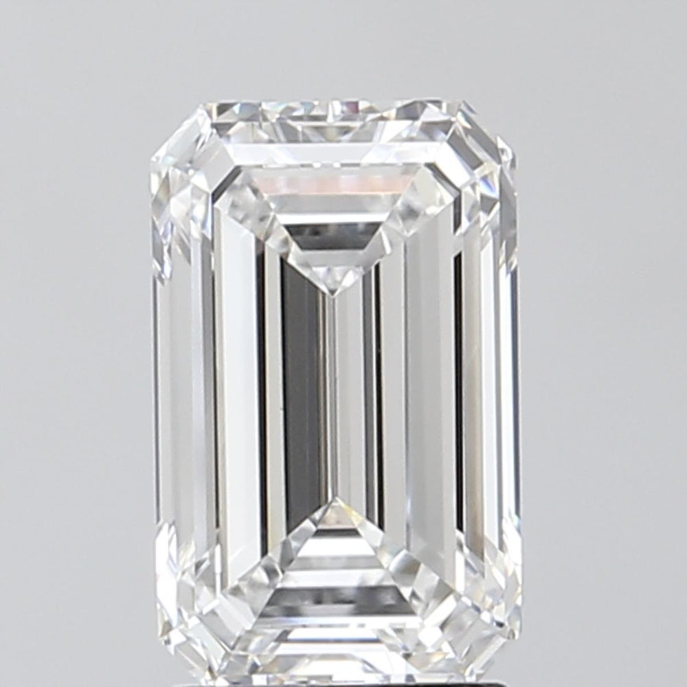 2.32 Carat Emerald Lab Diamond with  Cut Diamond in 14KT  view 1
