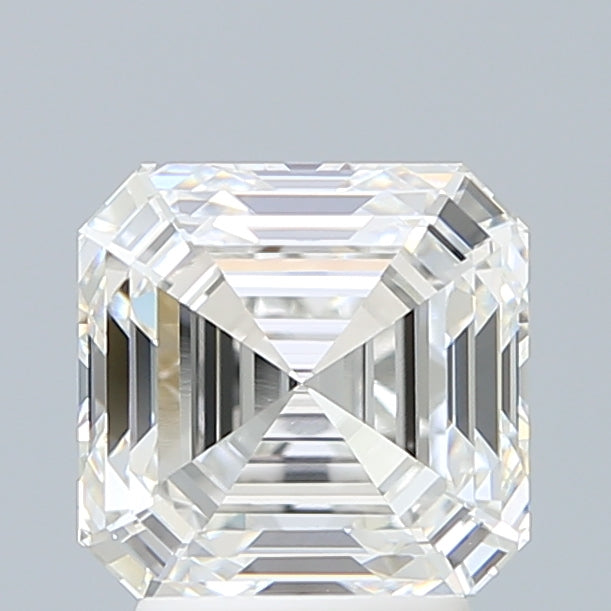 3.1 Carat Asscher Lab Diamond with  Cut Diamond in 14KT  view 1
