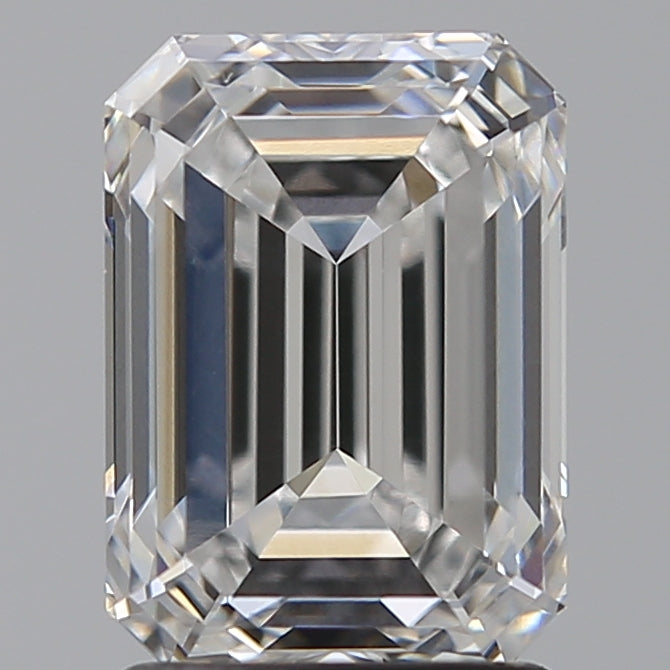 2.08 Carat Emerald Lab Diamond with  Cut Diamond in 14KT  view 1
