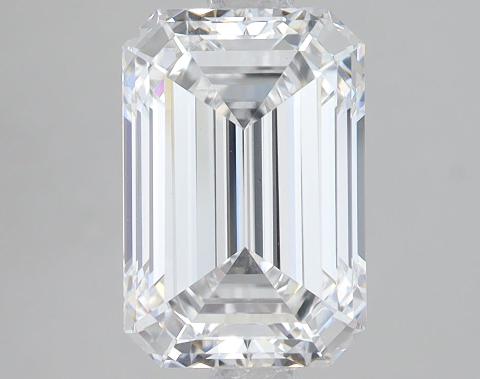 3.09 Carat Emerald Lab Diamond with  Cut Diamond in 14KT  view 1
