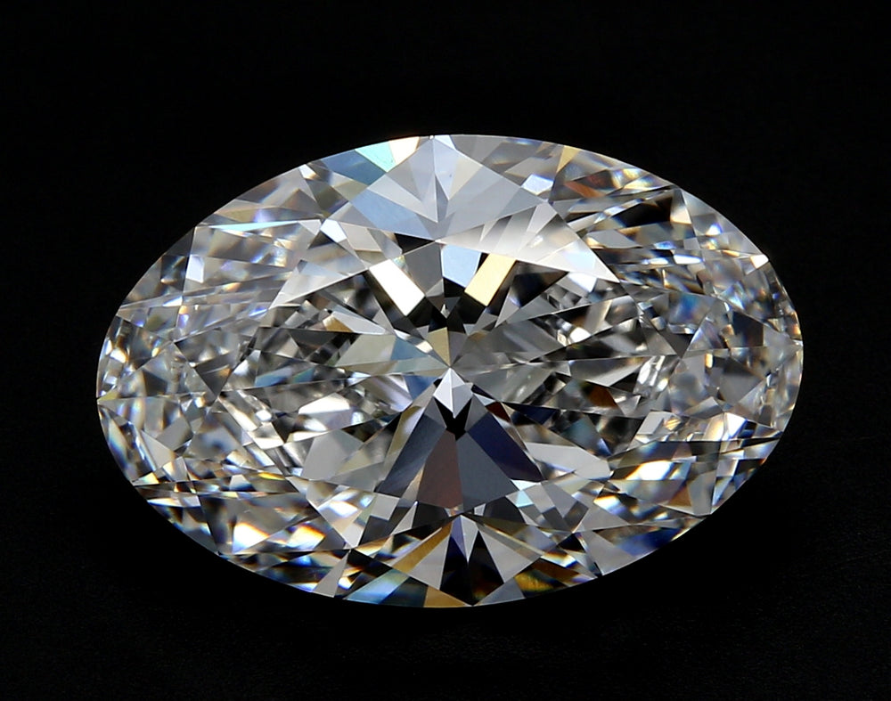 11.03 Carat Oval Lab Diamond with  Cut Diamond in 14KT  view 1
