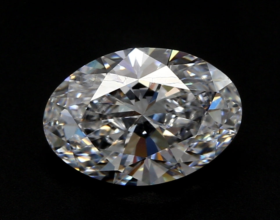 2.86 Carat Oval Lab Diamond with  Cut Diamond in 14KT  view 1
