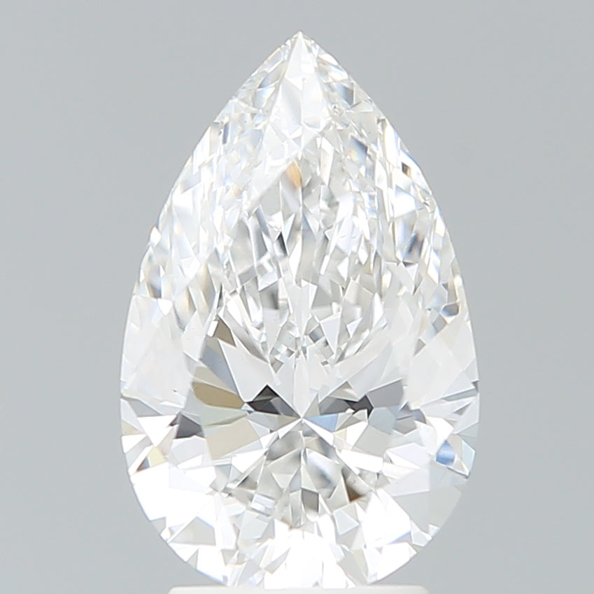 3.31 Carat Pear Lab Diamond with  Cut Diamond in 14KT  view 1
