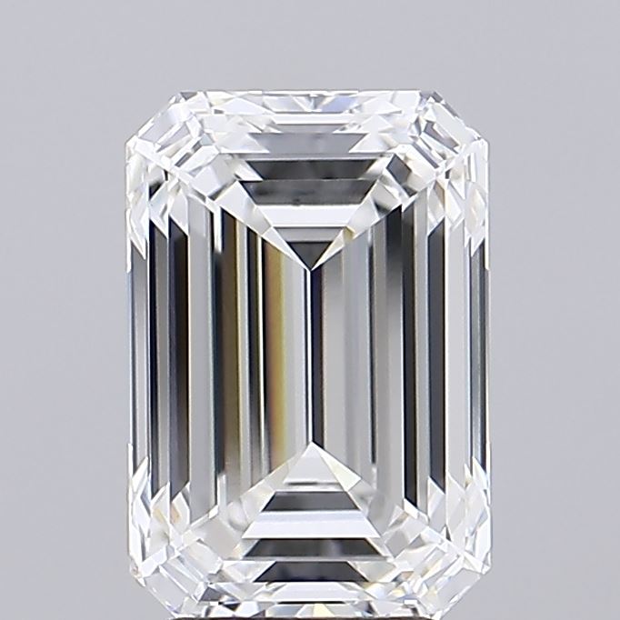 7.07 Carat Emerald Lab Diamond with  Cut Diamond in 14KT  view 1
