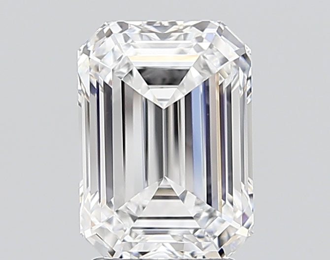 2.75 Carat Emerald Lab Diamond with  Cut Diamond in 14KT  view 1
