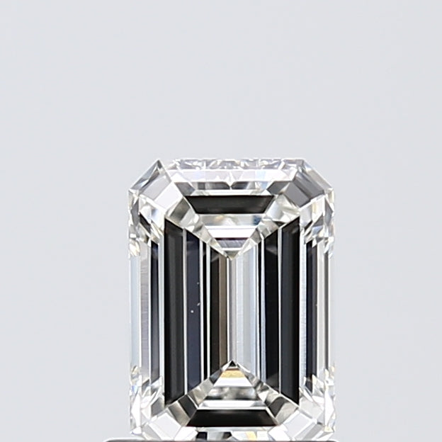 1.1 Carat Emerald Lab Diamond with  Cut Diamond in 14KT  view 1
