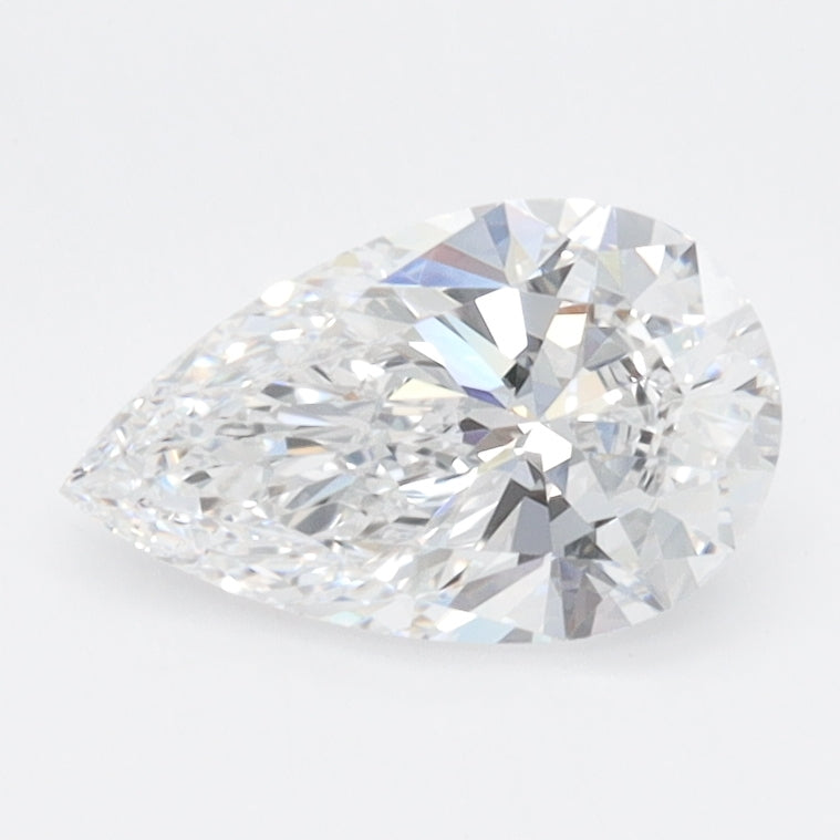 1.0 Carat Pear Lab Diamond with  Cut Diamond in 14KT  view 1
