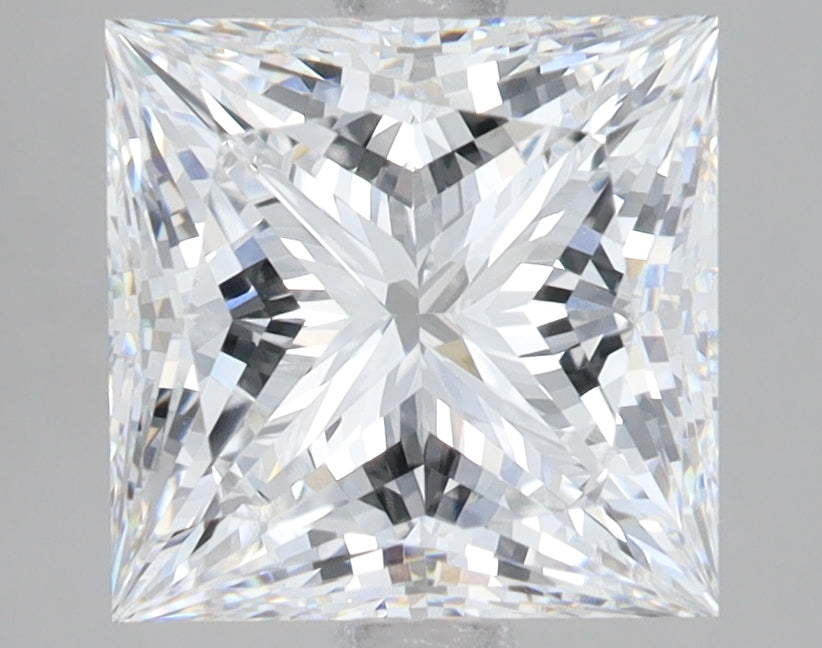 3.55 Carat Princess Lab Diamond with  Cut Diamond in 14KT  view 1
