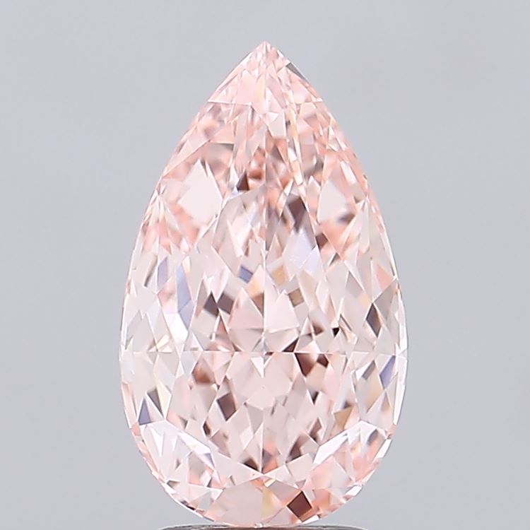 3.01 Carat Pear Lab Diamond with  Cut Diamond in 14KT  view 1
