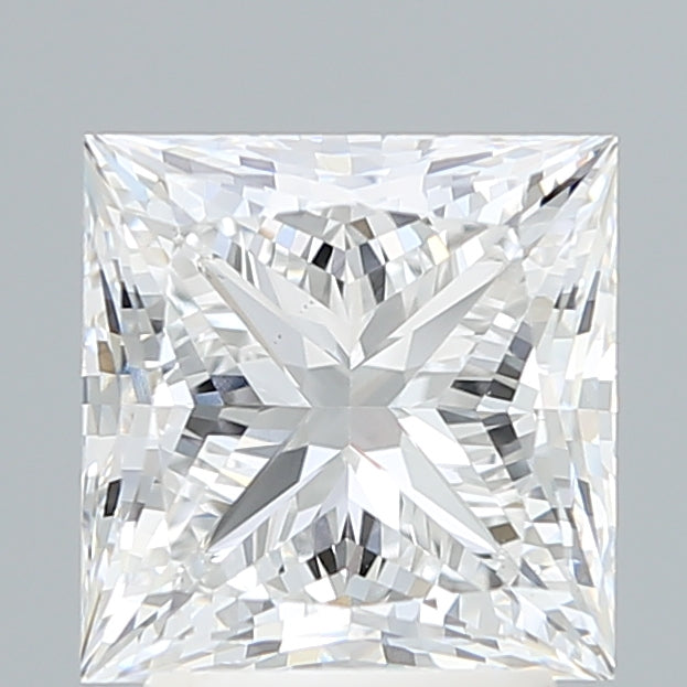 3.08 Carat Princess Lab Diamond with  Cut Diamond in 14KT  view 1
