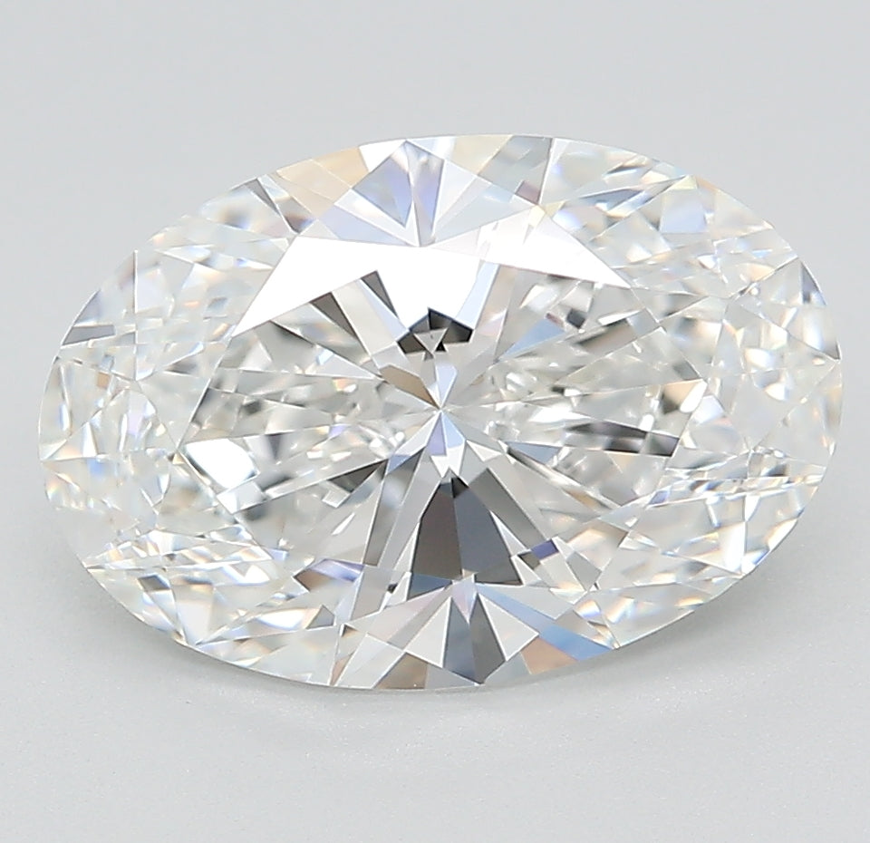 3.38 Carat Oval Lab Diamond with  Cut Diamond in 14KT  view 1
