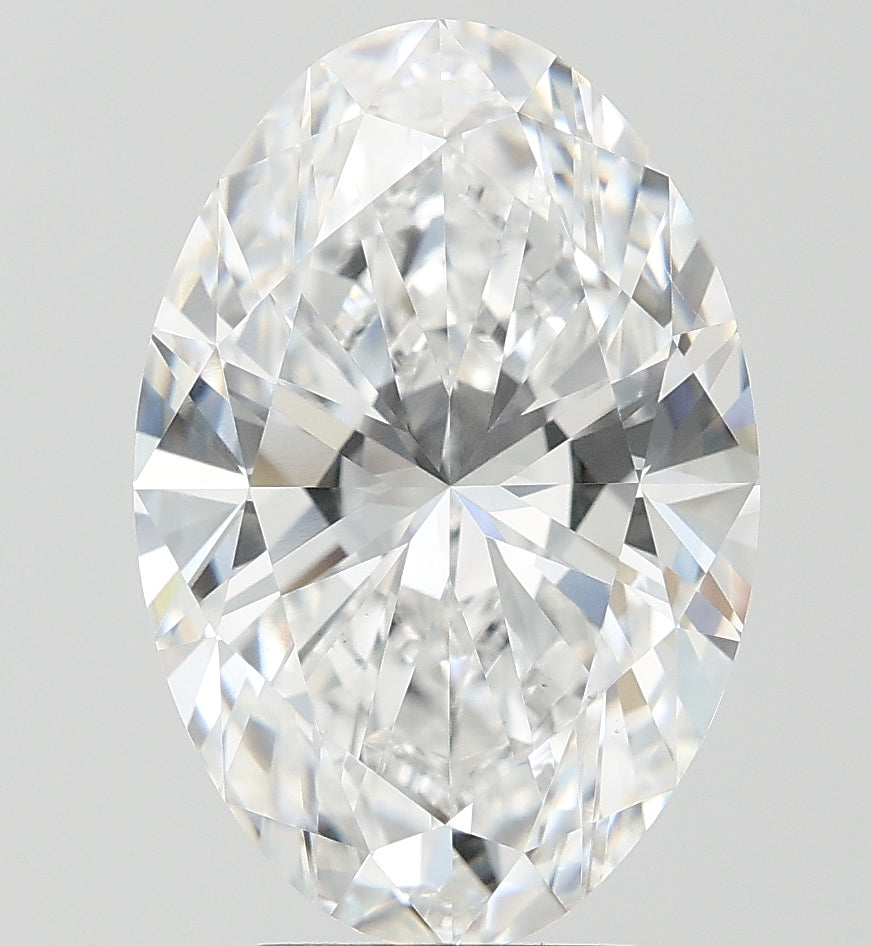 5.24 Carat Oval Lab Diamond with  Cut Diamond in 14KT  view 1
