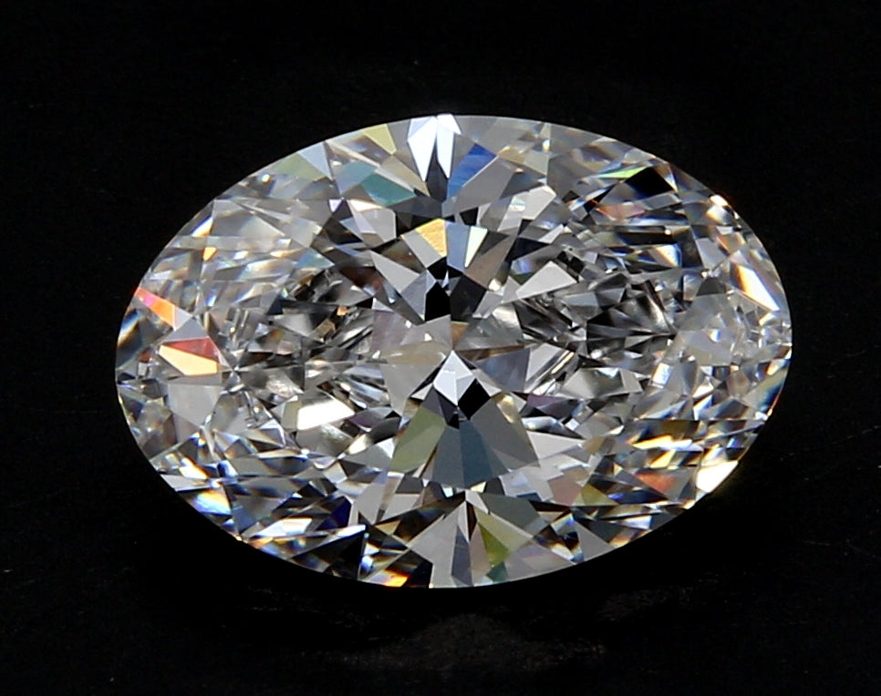 0.75 Carat Oval Lab Diamond with  Cut Diamond in 14KT  view 1
