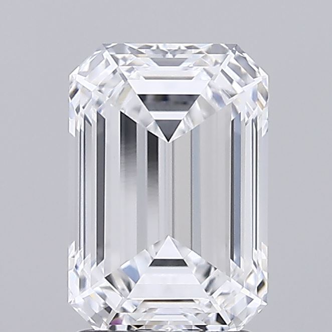 4.99 Carat Emerald Lab Diamond with  Cut Diamond in 14KT  view 1
