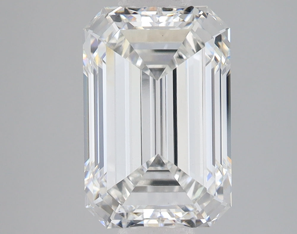 3.54 Carat Emerald Lab Diamond with  Cut Diamond in 14KT  view 1
