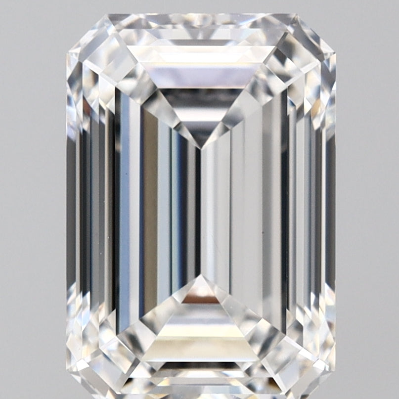 2.58 Carat Emerald Lab Diamond with  Cut Diamond in 14KT  view 1
