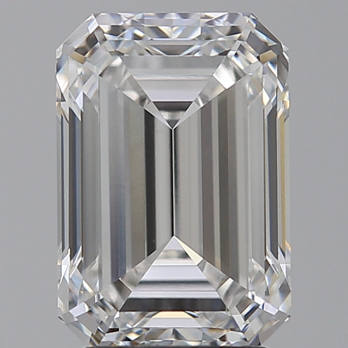 3.08 Carat Emerald Lab Diamond with  Cut Diamond in 14KT  view 1
