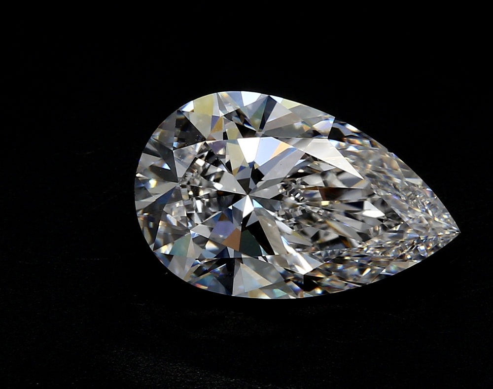 1.5 Carat Pear Lab Diamond with  Cut Diamond in 14KT  view 1
