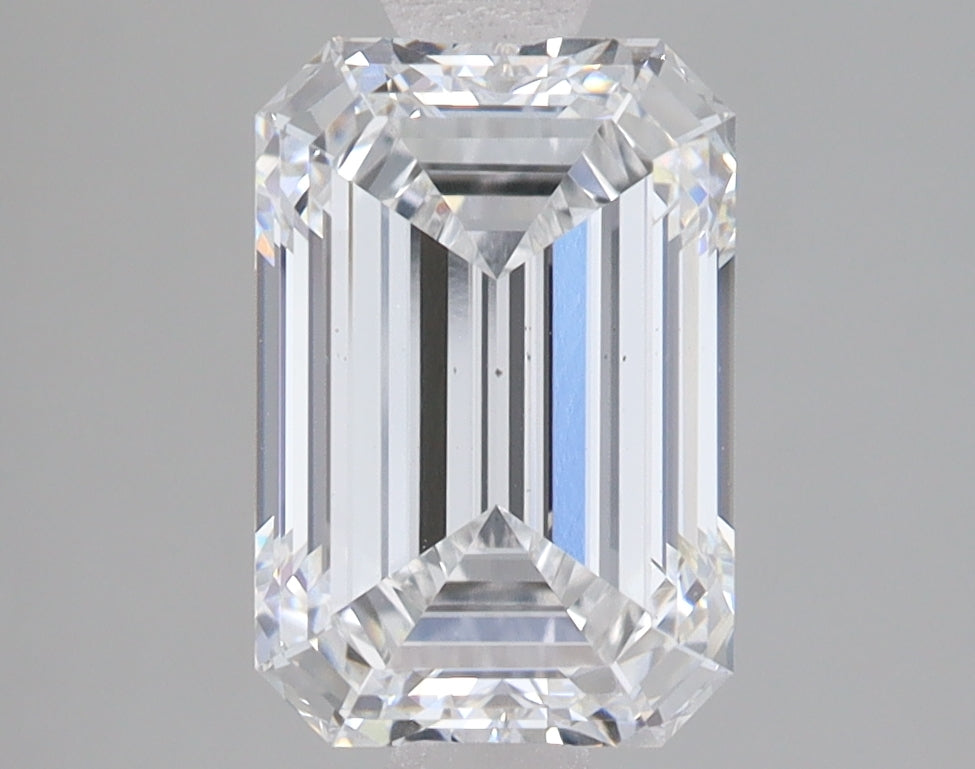 2.8 Carat Emerald Lab Diamond with  Cut Diamond in 14KT  view 1
