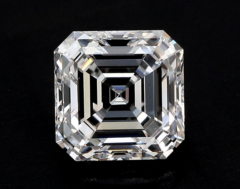 1.53 Carat Asscher Lab Diamond with  Cut Diamond in 14KT  view 1

