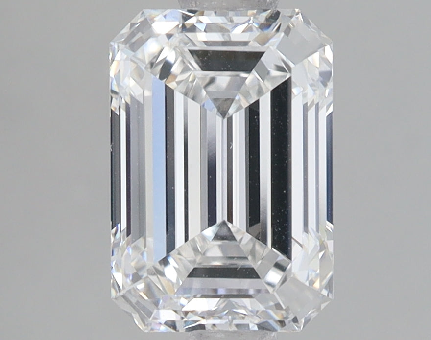 2.37 Carat Emerald Lab Diamond with  Cut Diamond in 14KT  view 1
