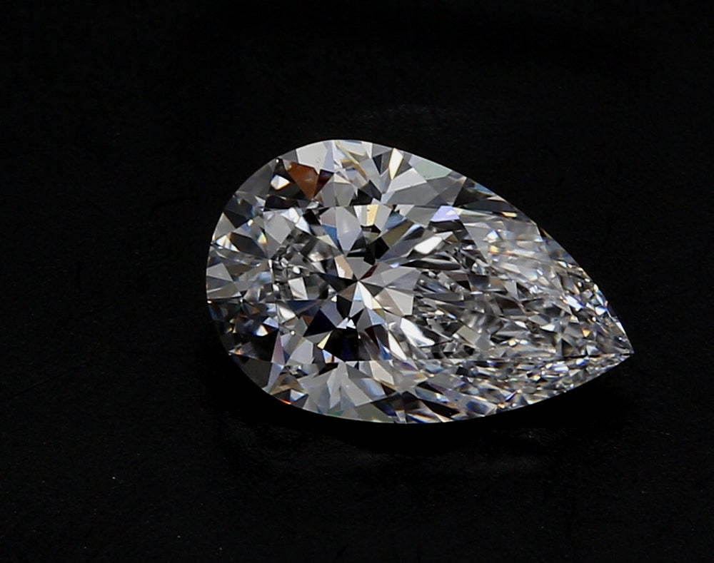 1.5 Carat Pear Lab Diamond with  Cut Diamond in 14KT  view 1
