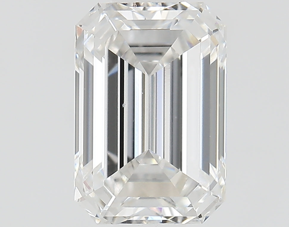 1.04 Carat Emerald Lab Diamond with  Cut Diamond in 14KT  view 1
