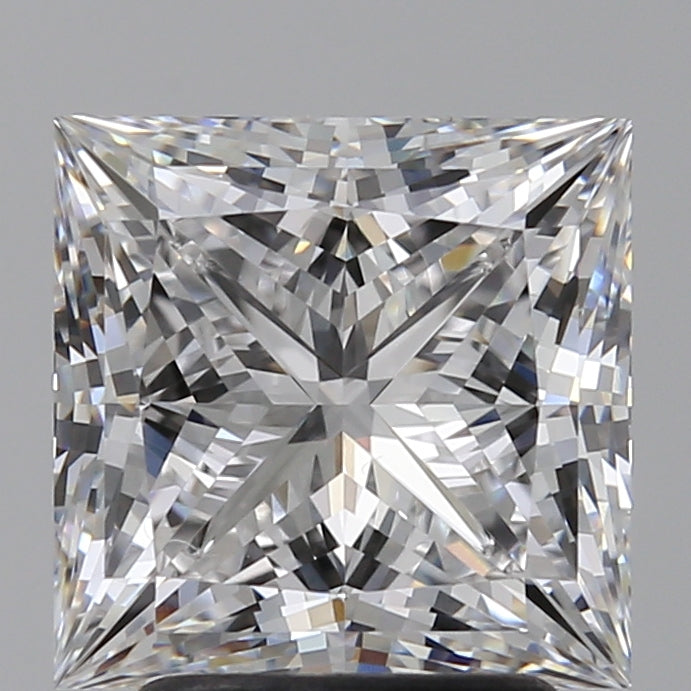 3.01 Carat Princess Lab Diamond with  Cut Diamond in 14KT  view 1
