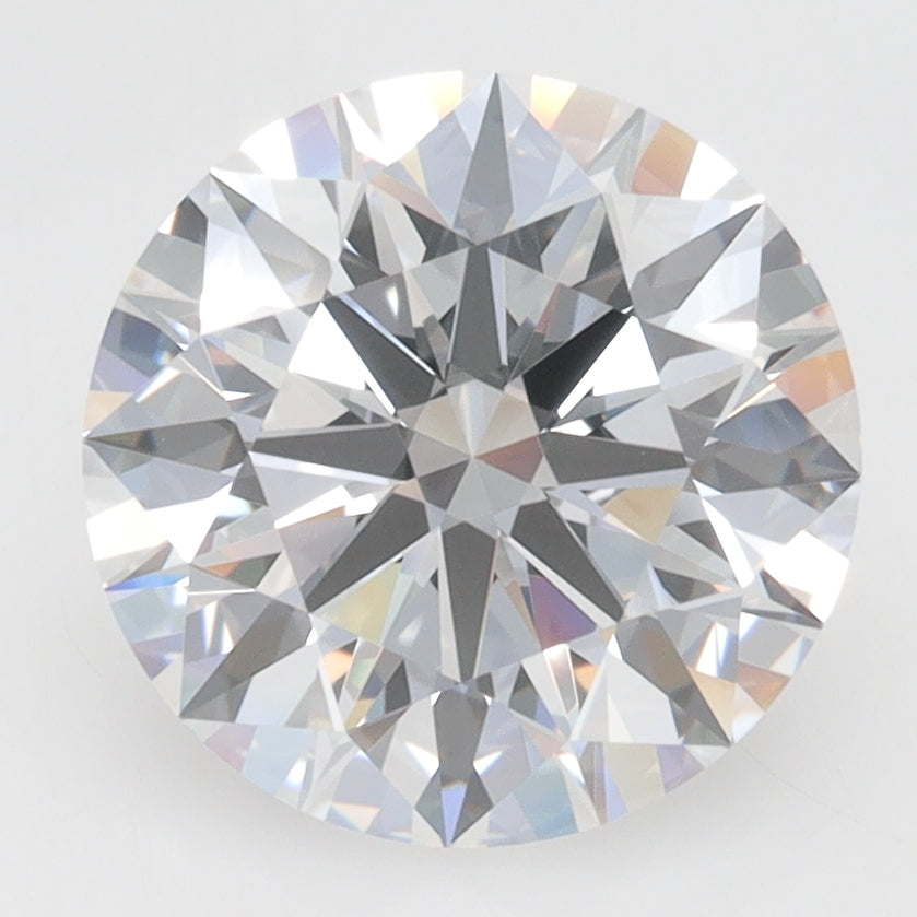 3.4 Carat Round Lab Diamond with  Cut Diamond in 14KT  view 1
