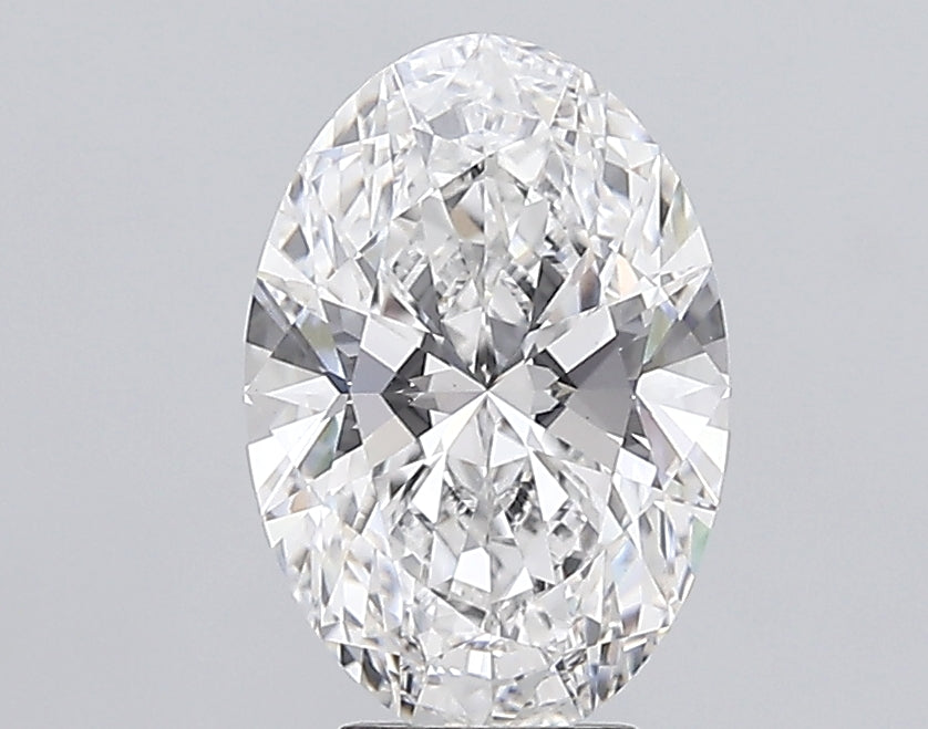 5.01 Carat Oval Lab Diamond with  Cut Diamond in 14KT  view 1
