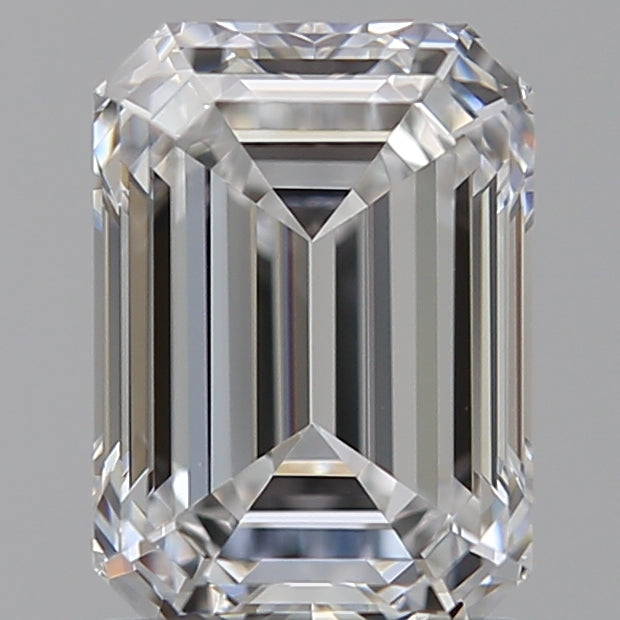 1.55 Carat Emerald Lab Diamond with  Cut Diamond in 14KT  view 1
