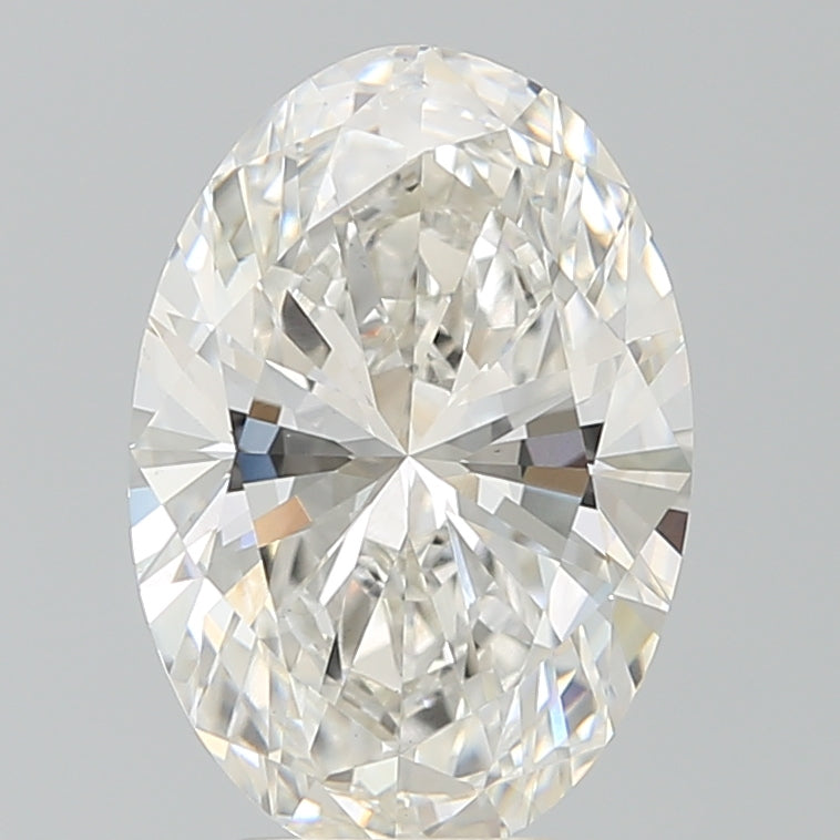 4.21 Carat Oval Lab Diamond with  Cut Diamond in 14KT  view 1
