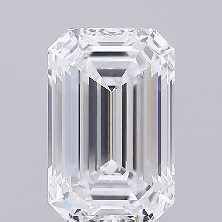 4.05 Carat Emerald Lab Diamond with  Cut Diamond in 14KT  view 1
