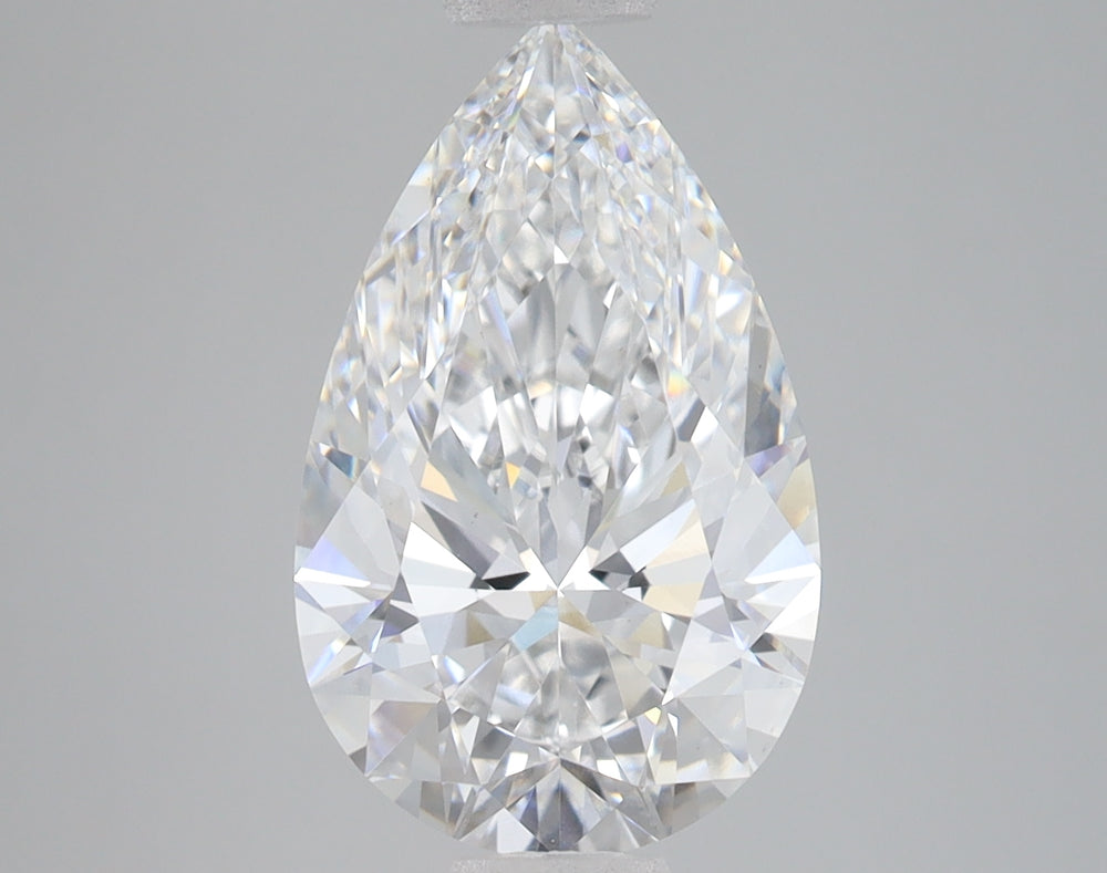 3.84 Carat Pear Lab Diamond with  Cut Diamond in 14KT  view 1
