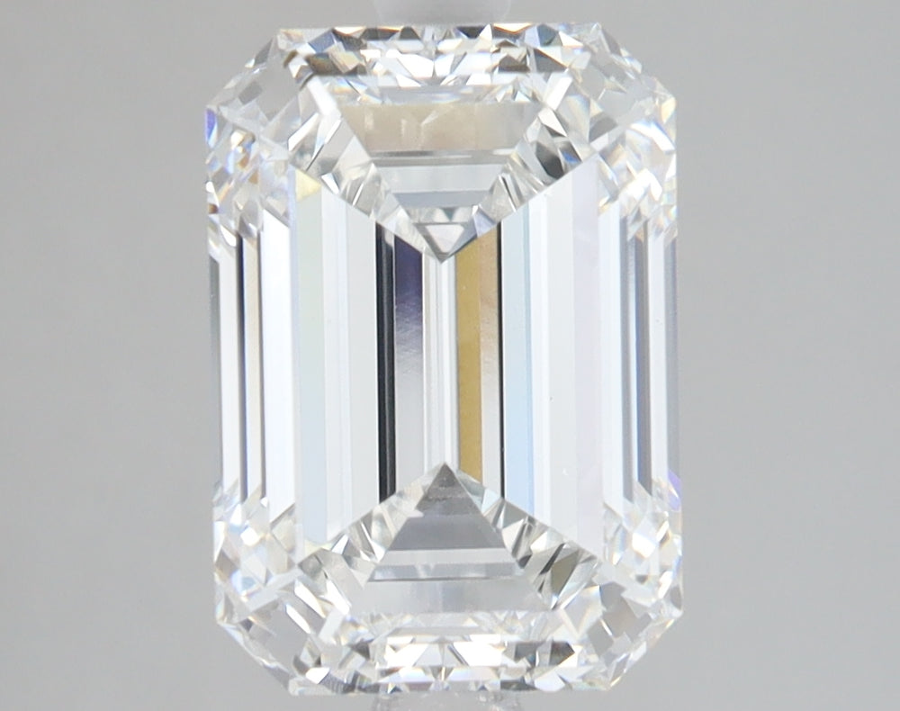 3.54 Carat Emerald Lab Diamond with  Cut Diamond in 14KT  view 1
