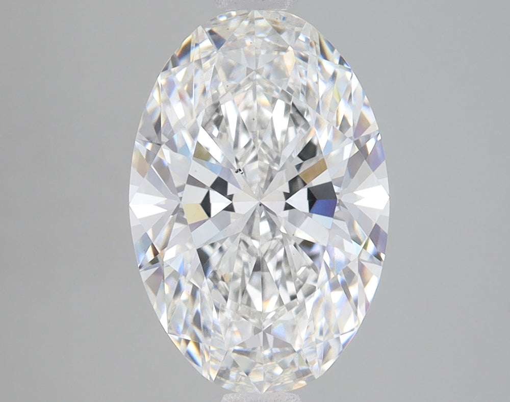 3.55 Carat Oval Lab Diamond with  Cut Diamond in 14KT  view 1
